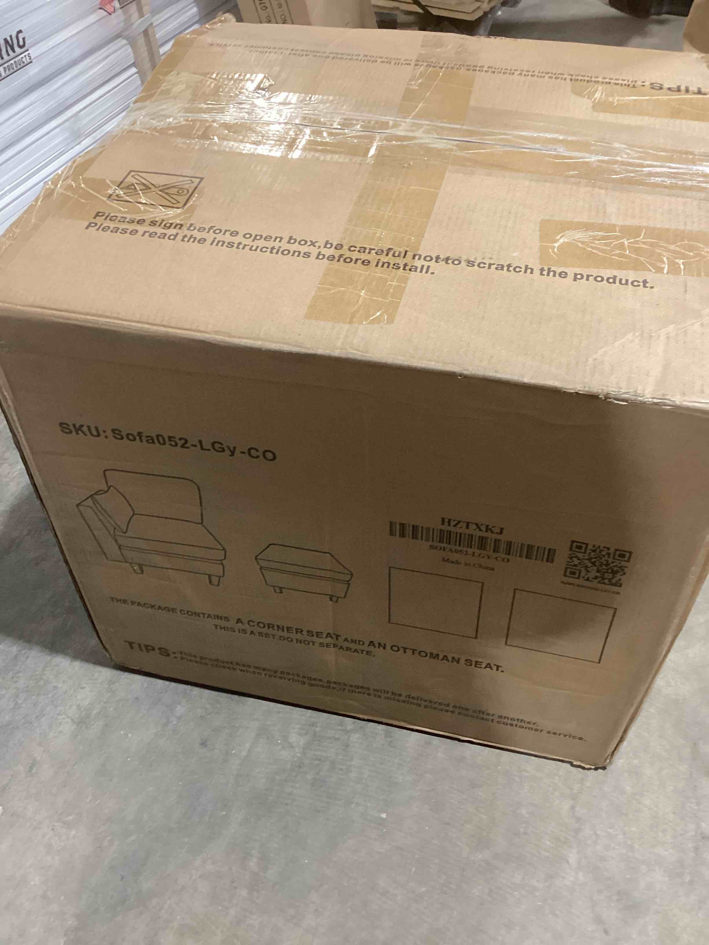 Condition photo showing Good Condition for SEE DESCRIPTION Modular Sectional Sofa, U Shaped Sectional Couch for Living Room, Convertible Modular Sofa Couch with Ottomans, 6 Seat, LightGrey