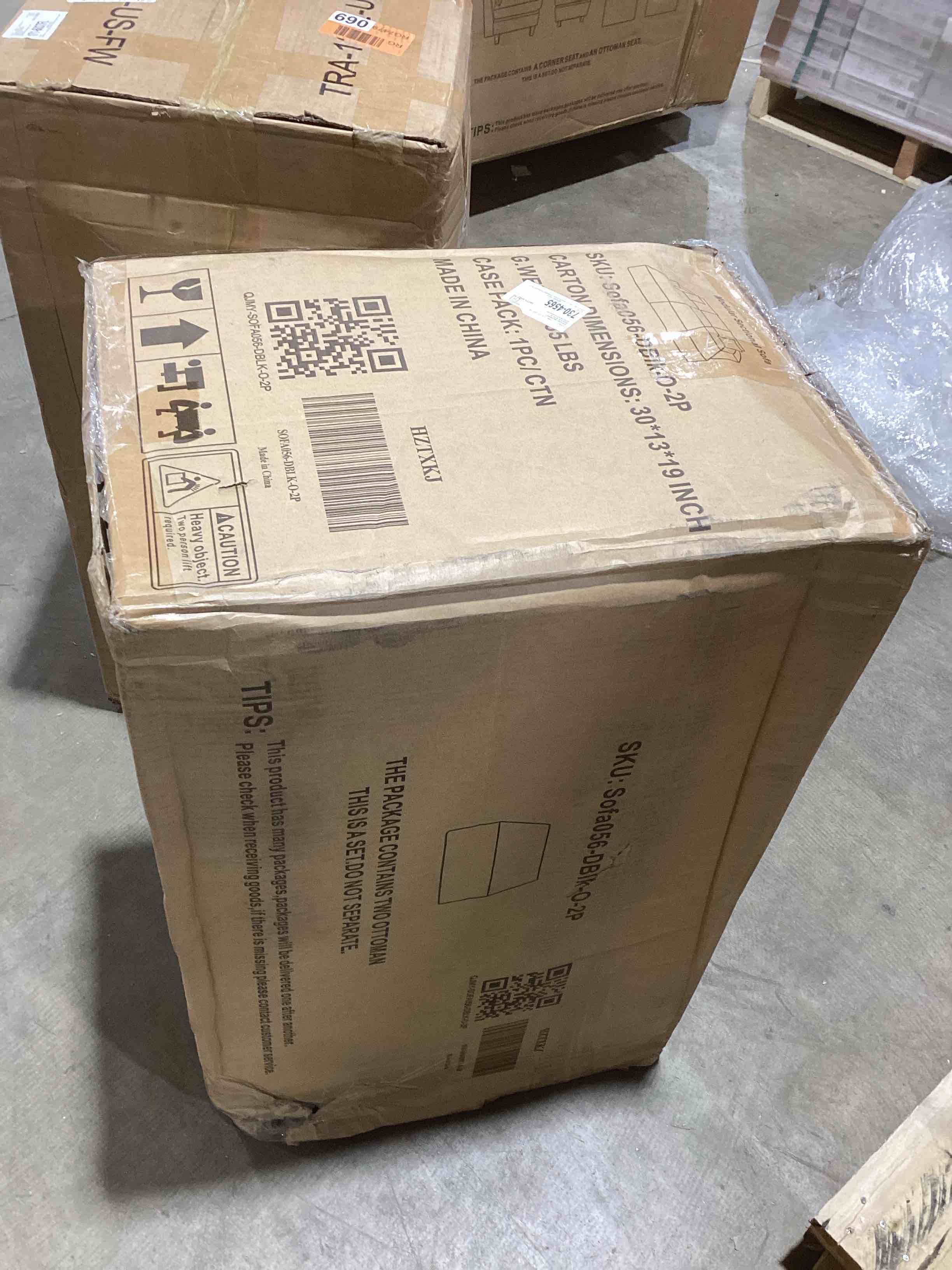 Condition photo showing Good Condition for SEE DESCRIPTION 140" Sectional Cloud Couch Ottoman for Living Room Only, Stupendous, No Assembly Required, Black