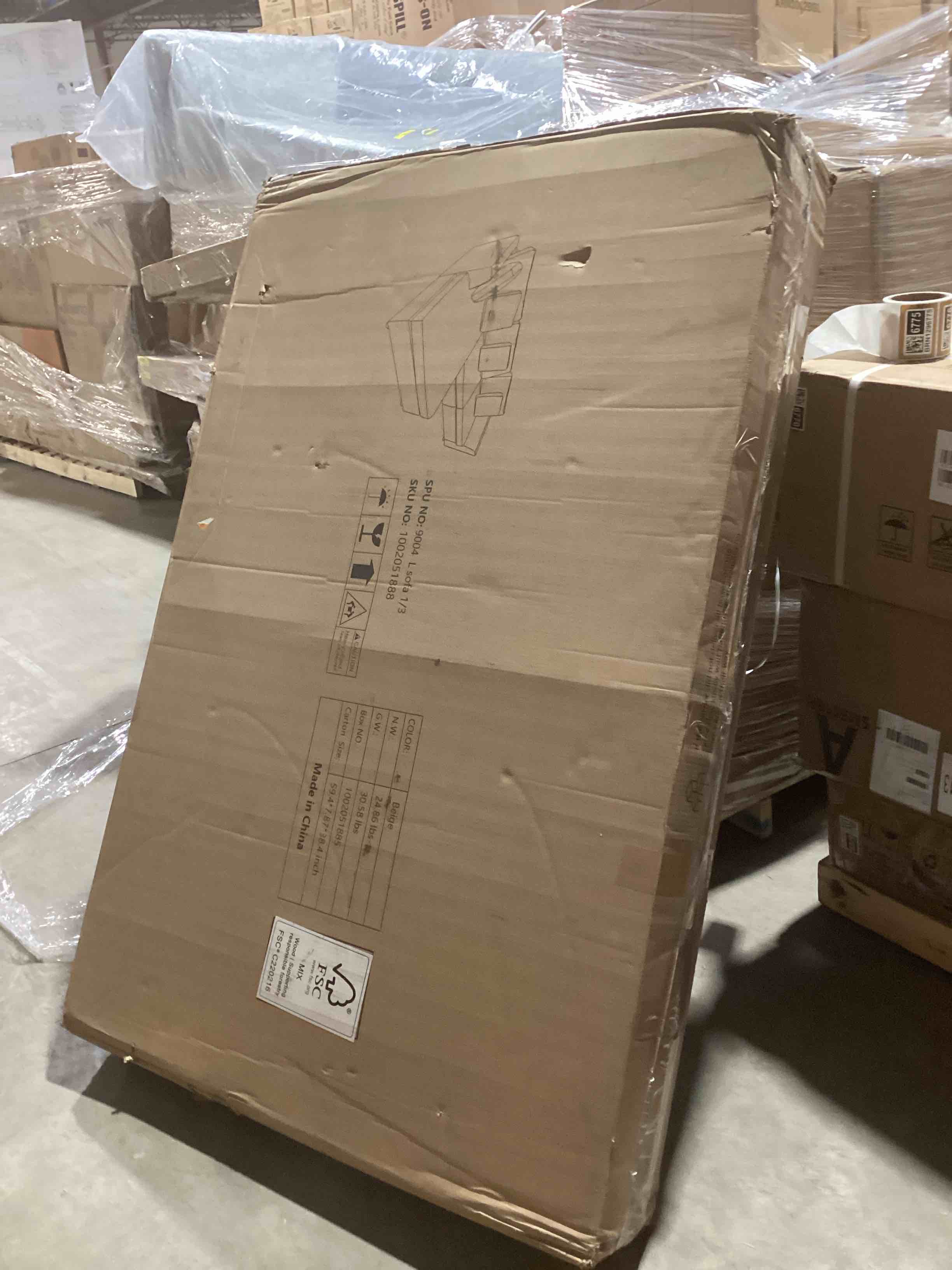 Condition photo showing Good Condition for SEE DESCRIPTION Modular Sectional Sofa with Convertible Chaise, Beige SLGD-9004-BE