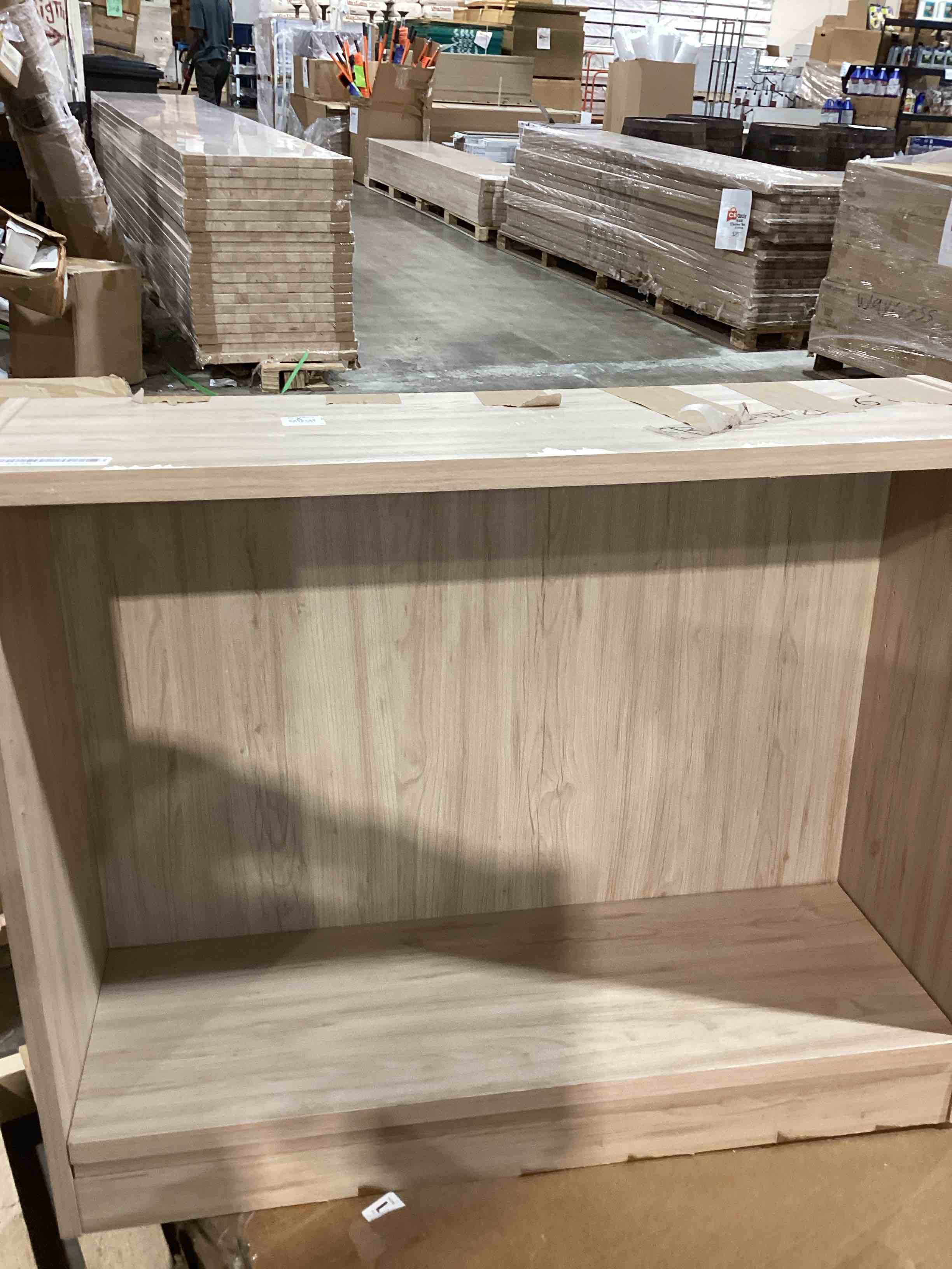 Condition photo showing Good Condition for bush home small 2 shelf bookcase, 2 tier bookshelf storage cabinet with adjustable shelf for living room, bedroom or home office, universal collection, natural elm