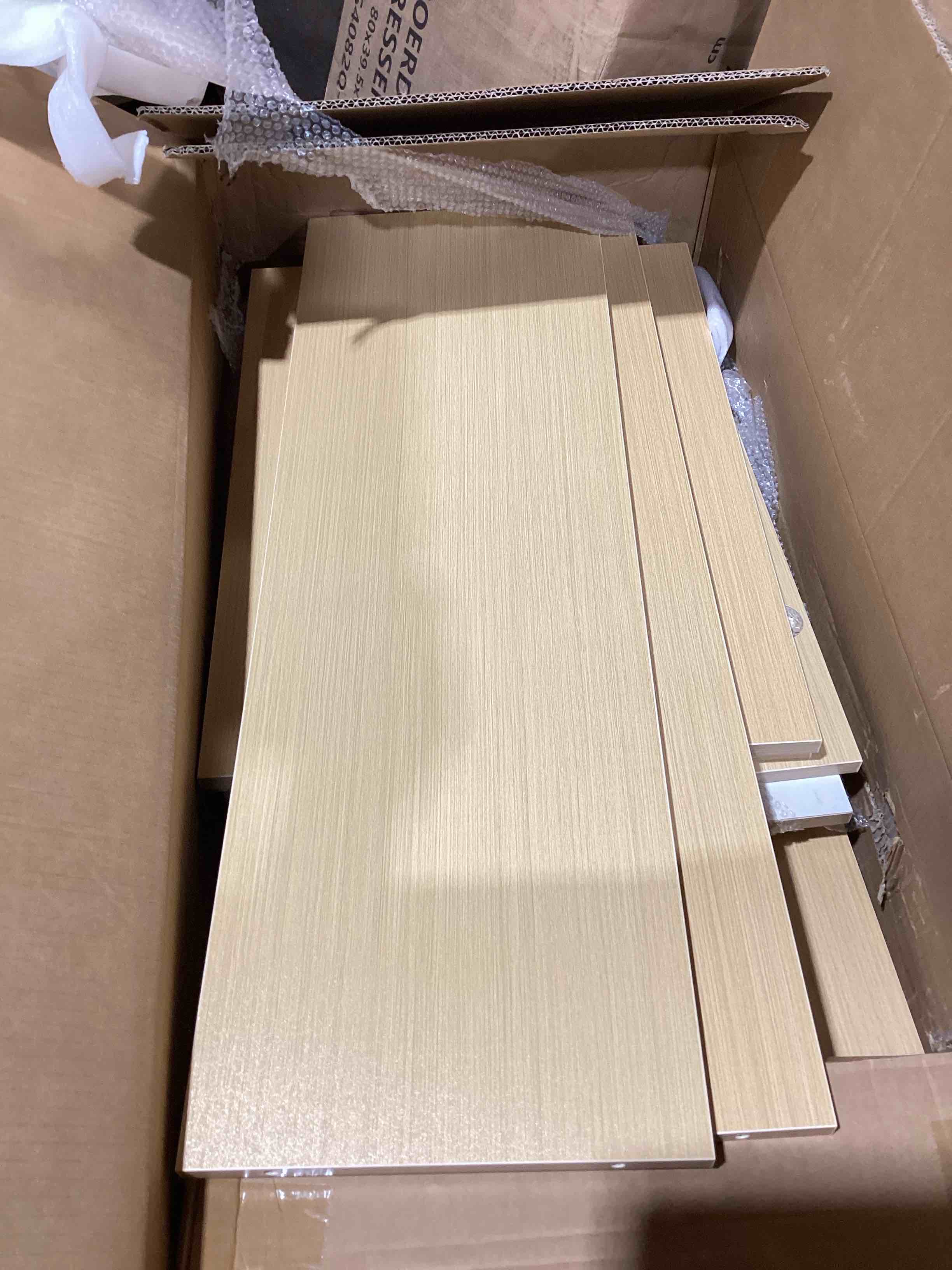 Condition photo showing As Is for signwin sideboard buffet cabinet, kitchen storage cabinet with 2 doors, pure white panel, cupboard console table for dining room - 35" l x 18" w x 29" h
