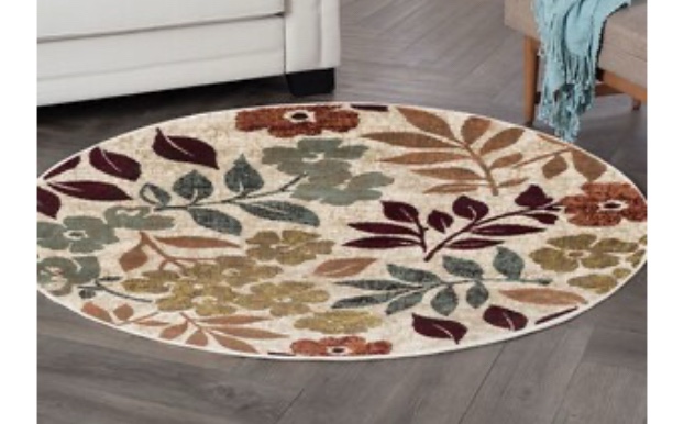 Highfill Transitional Cream Area Rug Rug Size: Round 7'10"
