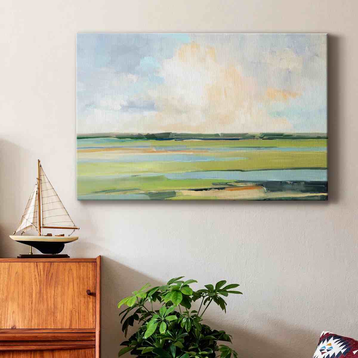 Pastel Horizon I - Wrapped Canvas Painting Size: 48" H x 32" W x 1" D