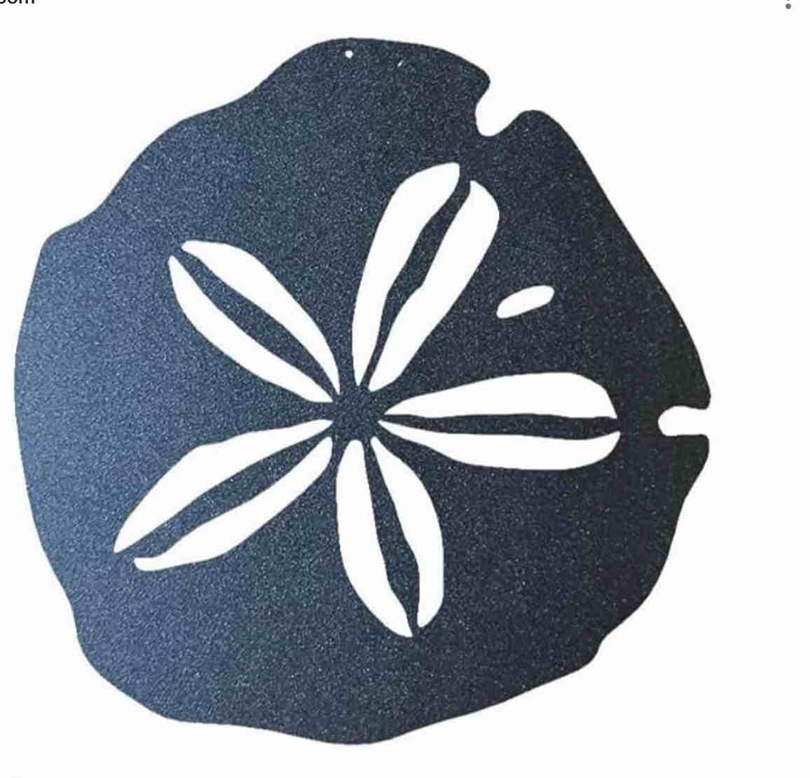 Riverside Designs Coastal Sand Dollar Ocean Beach Metal Art Steel Wall Décor (24", Black)