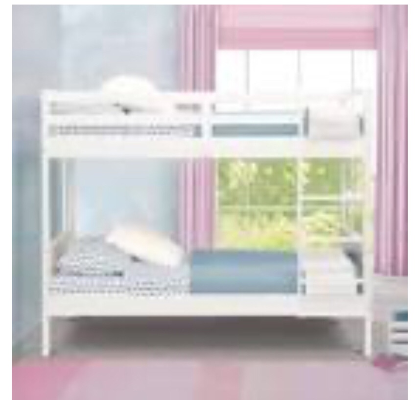 (incomplete box 1 of 2)Delta Children Convertible Twin Over Twin Wood Bunk Bed with Ladder and Guardrails – Use as Bunk Bed or 2 Stand-Alone Twin Beds, white 