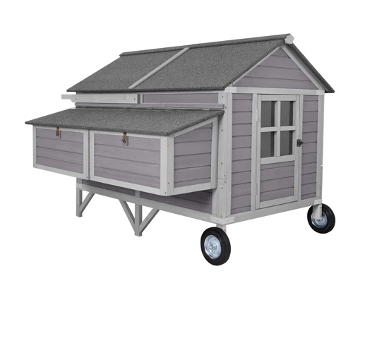 (incomplete box 3)Aivituvin-AIR97 Extra-Large Wooden Chicken Tractor for 8-10 Chickens - Chicken Coop