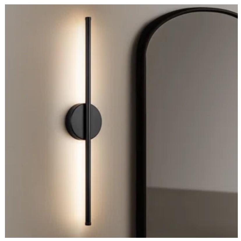 Brynie Iron Metal LED Hardwired Semi Flush Mounted Sconce Size: 23.6" H x 4.3" W x 1.77" D, Finish: Matte Black
