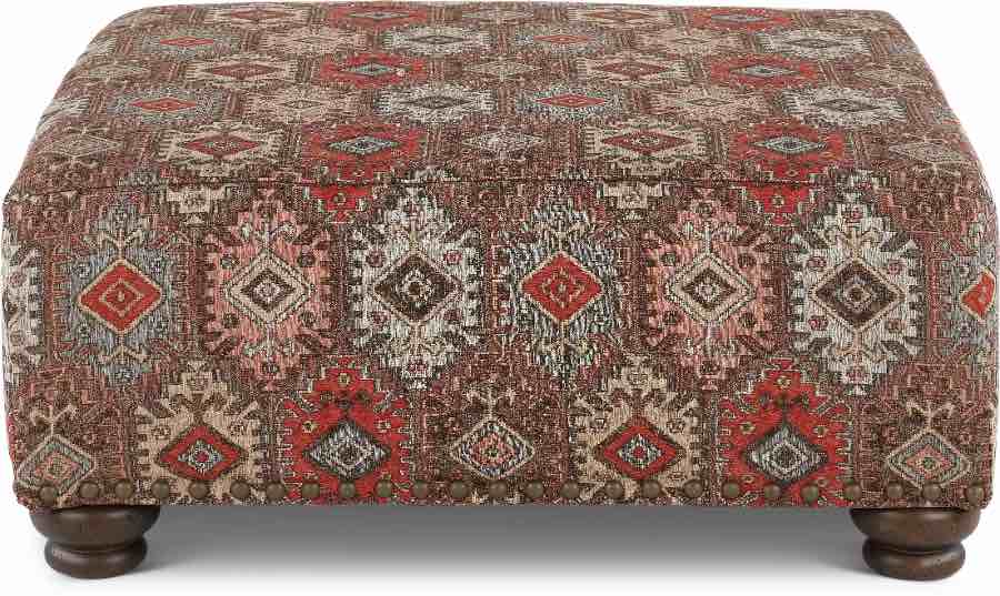 Laramie Red and Brown Accent Ottoman