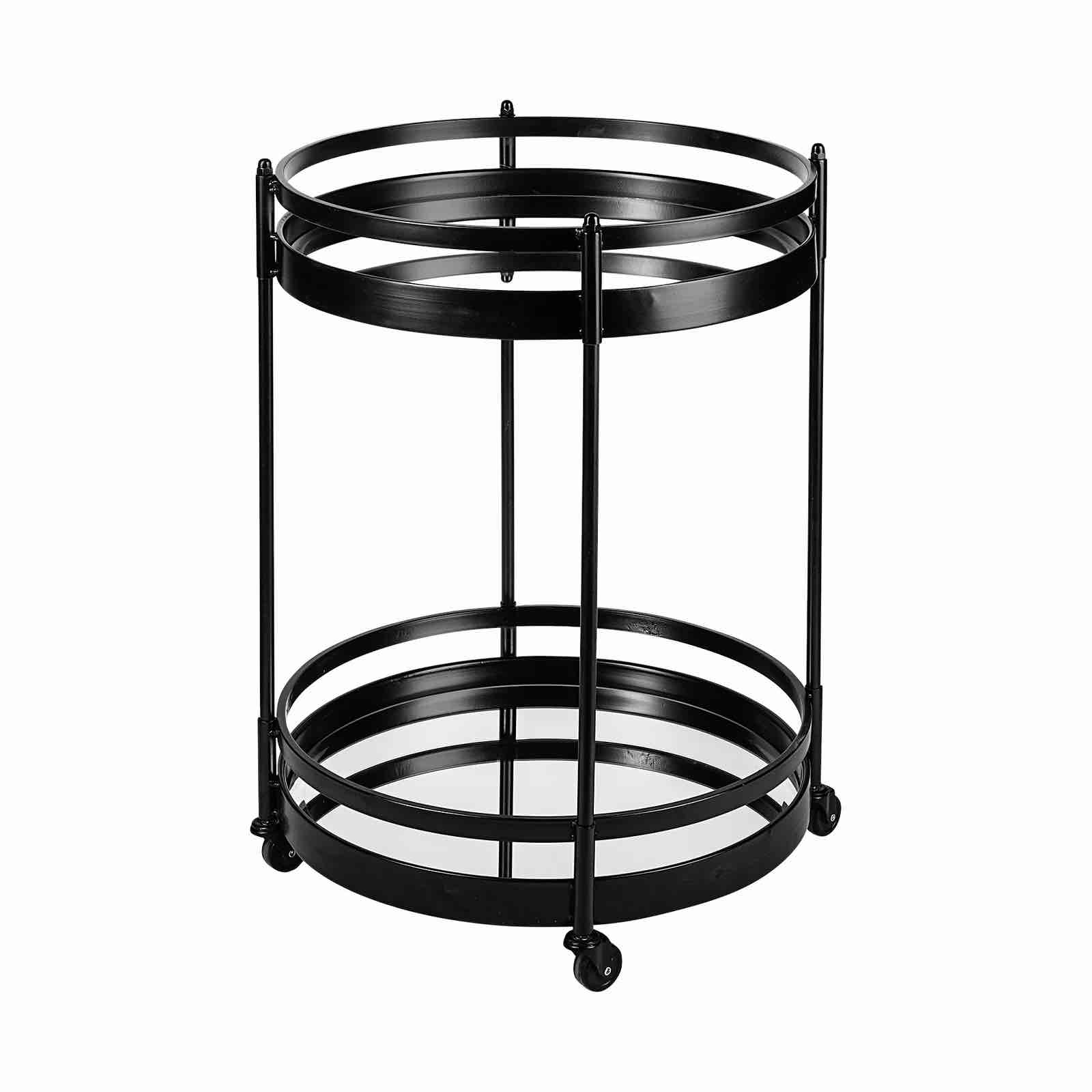 brilhantina black metal and glass round bar