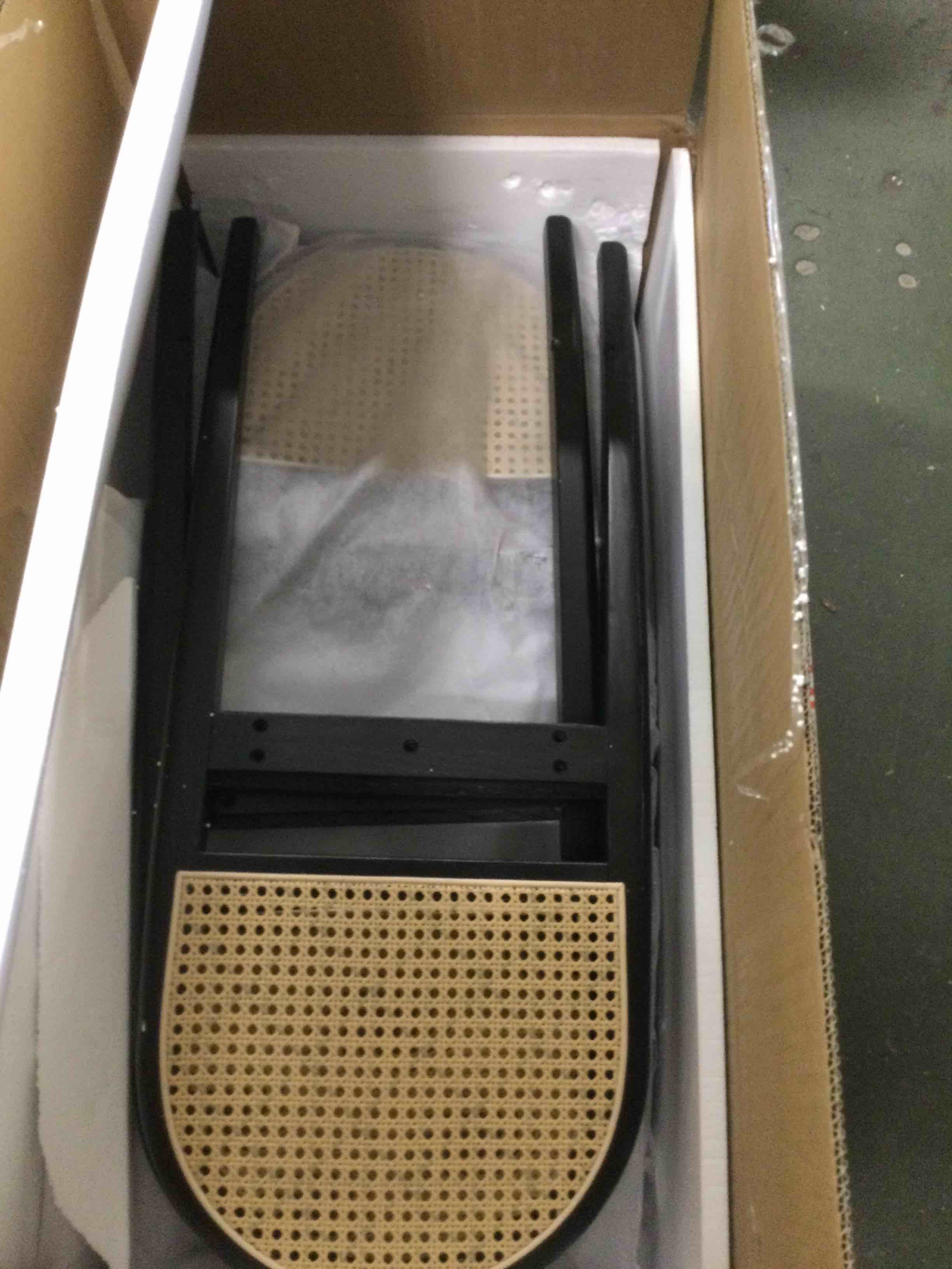 Condition photo showing As Is for cossette upholstered counter stool 