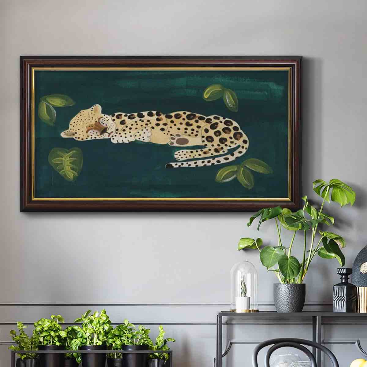 Ardahan Ardahan Lethargic Leopard II - Single Picture Frame Print on Canvas