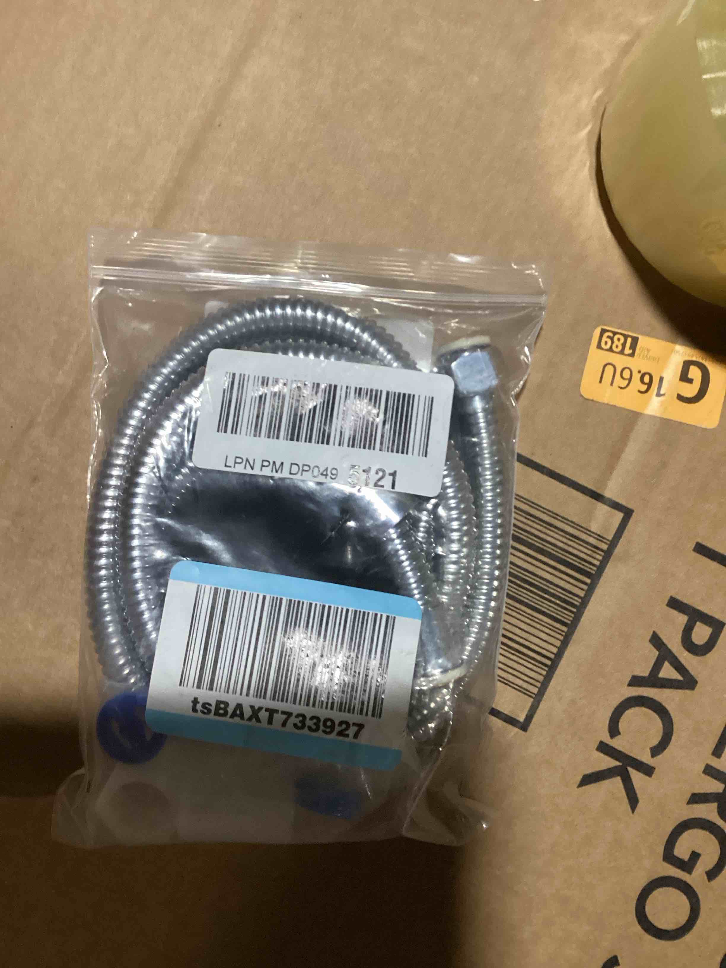 Condition photo showing As Is for LukLoy Shampoo Bowl Sprayer Hose Replacement with Faucet Vacuum Breaker Kit Hair Shampoo Brush, 1/4" Nut Professional Salon Sink Stainless Steel Hose for Sink Bed