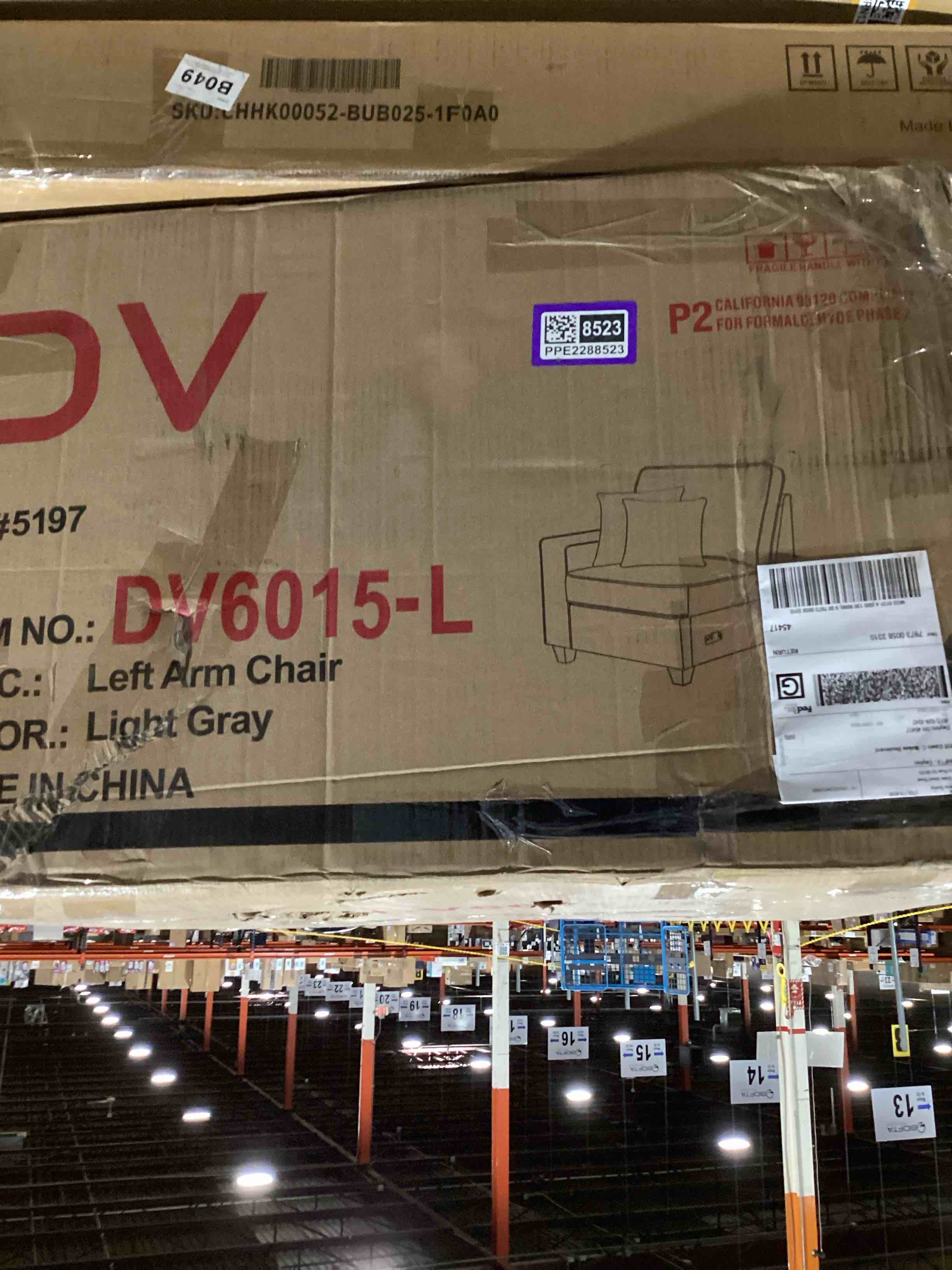 Lecanto CP60015-2-Right Arm Chair light grey