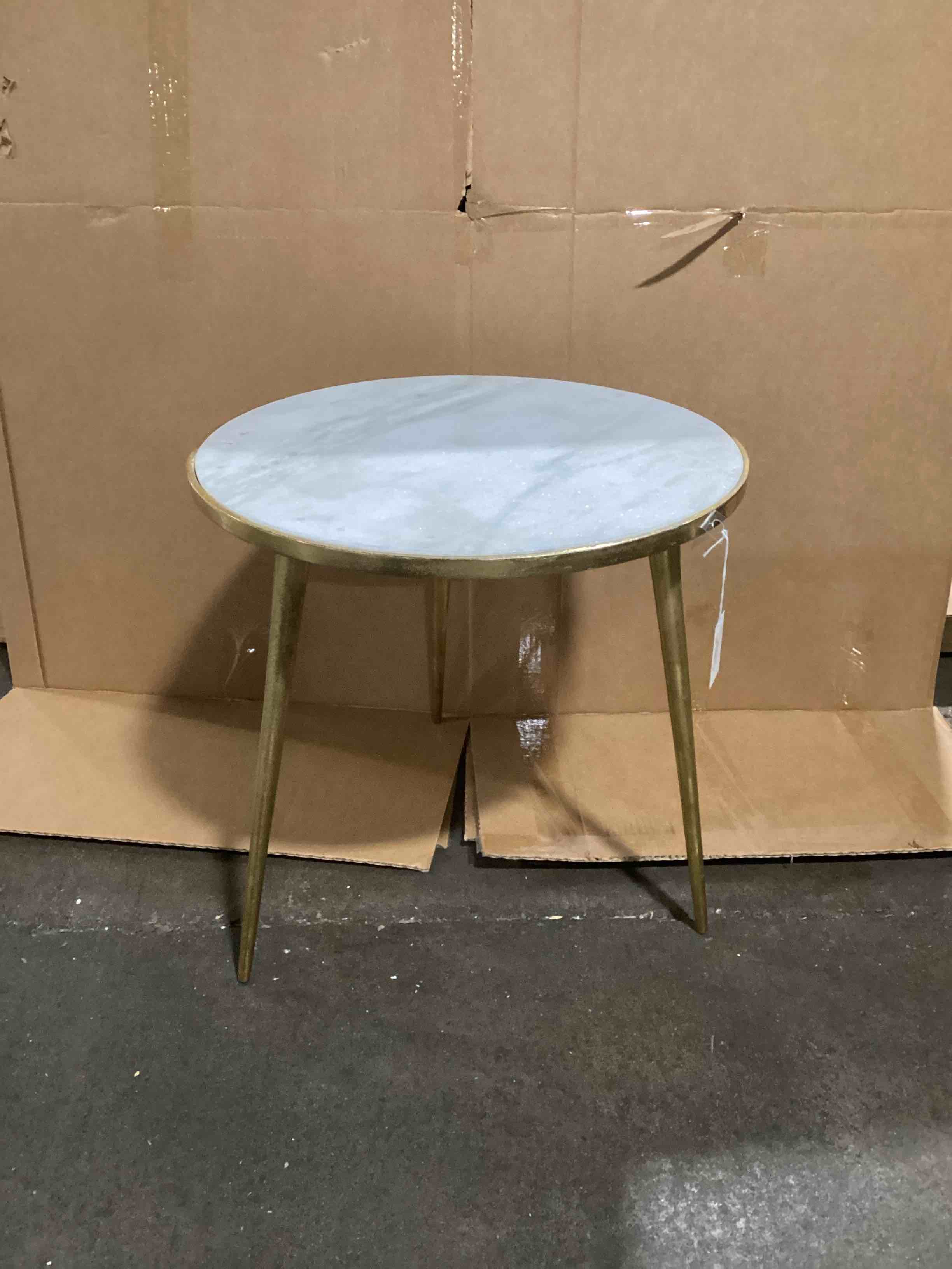 Deco 79 Aluminum Metal Side End Accent Table End Table with Marble Top, Side Table 21" x 21" x 20", 