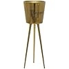 Deco 79 Aluminum Tall Floor Champagne 3 Bottle Ice Bucket, 10" x 10" x 28", Gold