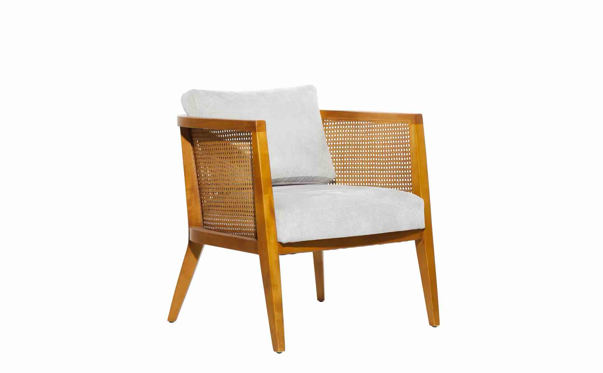 Brown Wood Contemporary Accent Arm Chair w/0 pillow
