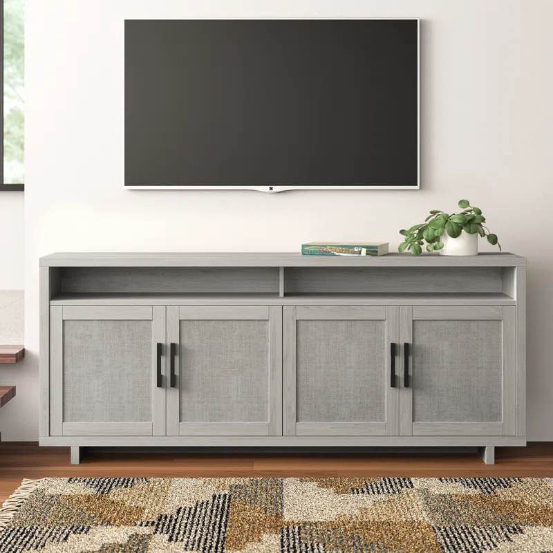Burnetti stand for tv with linen doors