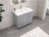 Arroyos 24" W Single Bathroom Vanity Set with Mirror Base Finish: Gray