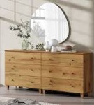 Lysiane 2-In-1 Wooden Dresser With 6 Drawers For Bedroom Color: Brown/Black