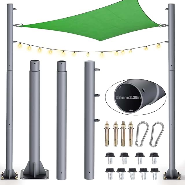 prime garden shade sail poles 2 pack
