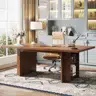 Aaliyahmarie 62.99'' W Rectangle Executive Desk Color: Walnut