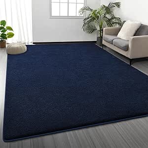 Nonslip backing Area Rug, 4x6, dark blue 