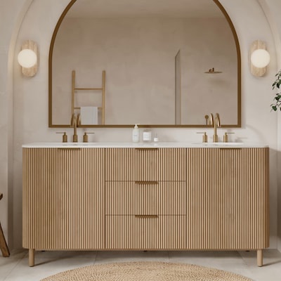 1k+ views last week Wavecrest Designs 72.25-in Finished Birch Undermount Double Sink Bathroom Vanity with 