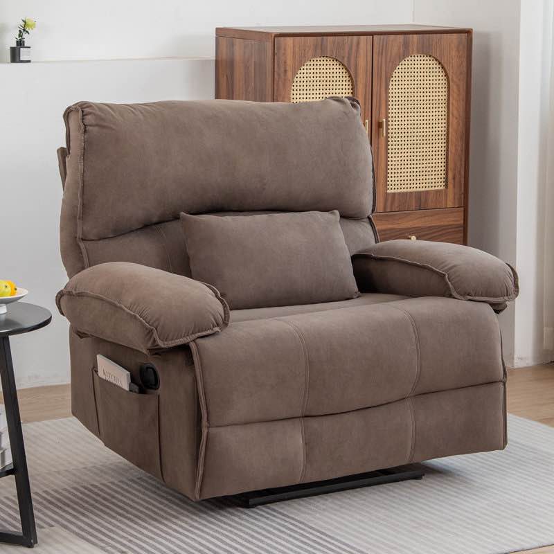 ( incomplete) 49 Inch Oversized Manual Recliner For Big/Tall Man-350Lbs Capacity With Massage Body Fabric: Gray Velvet