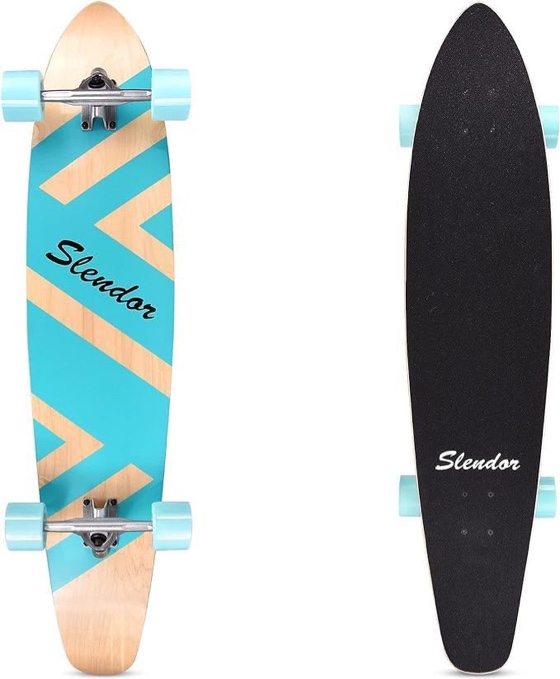 42 Inch Longboard Skateboard Complete Cruiser Pintail,The Original Artisan Maple Skateboard Cruiser Pintail for Cruising, Carving, Free-Style and Downhill Green