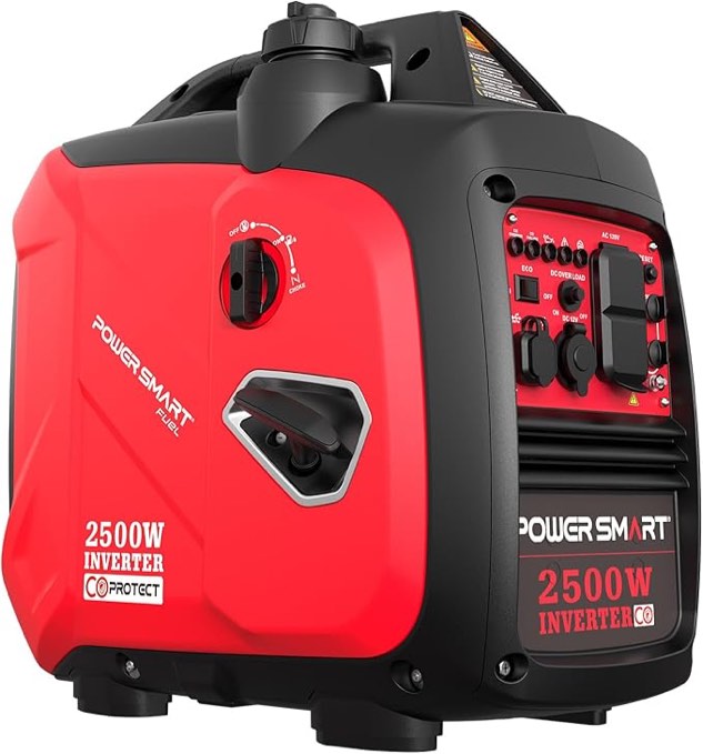 PowerSmart 2500-Watt Gas Powered Portable Inverter Generator, Super Quiet for Camping, Tailgating, Home Emergency Use, EPA Compliant 2024 Version