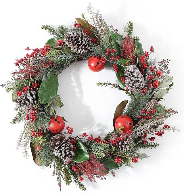 $68.99 FREE Returns  FREE delivery Thursday, February 13. Order within 20 hrs 45 mins Delivering to Cincinnati 45238 - Update location In Stock Quantity: Quantity:1   Add to Cart   Buy Now Ships from Amazon.com Sold by Amazon.com Returns 30-day refund/replacement Payment Secure transaction Add to List Other sellers on Amazon New (5) from $68.99   & FREE Shipping.  SAFAVIEH Home Collection 30-inch Decorative Artificial Myrtle Wreath with Red Bells LED Light (Fully Assembled) Roll over image to zoom in                SAFAVIEH Home Collection 30-inch Decorative Artificial Myrtle Wreath with Red Bells LED Light (Fully Assembled