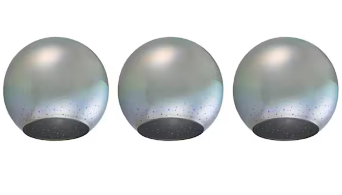3 Pack 6.38 in. Fireworks Effect Art Glass Globe Pendant Shade