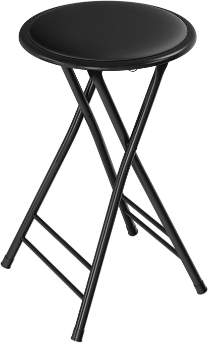 Folding Stool - Backless 18-Inch Stool with 225lb Capacity for Kitchen or Rec Room - Portable Indoor Counter Bar Stools