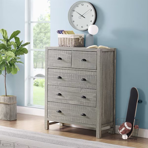 Incomplete Only Box 3/3 Windsor 5-Drawer Chest of Drawers, Driftwood Gray