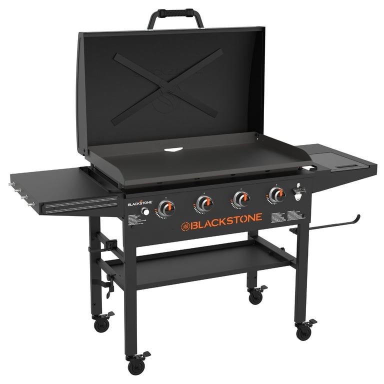 similar))) Blackstone Original 4-Burner 36" Propane Omnivore Outdoor Griddle with Hood and Folding Side Shelves