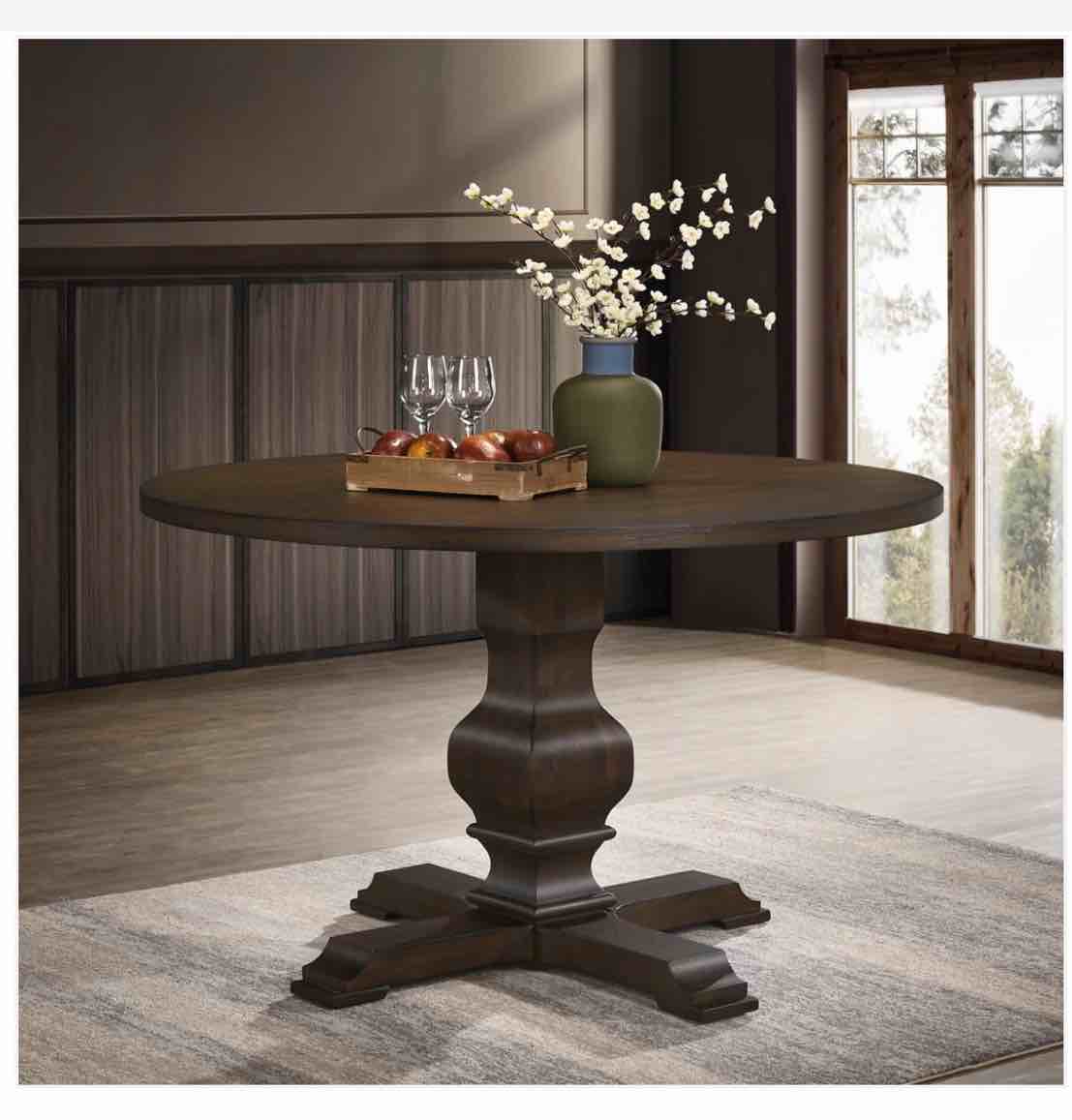 roundhill furniture havre pedestal base round dining table (2 boxes to pick up)