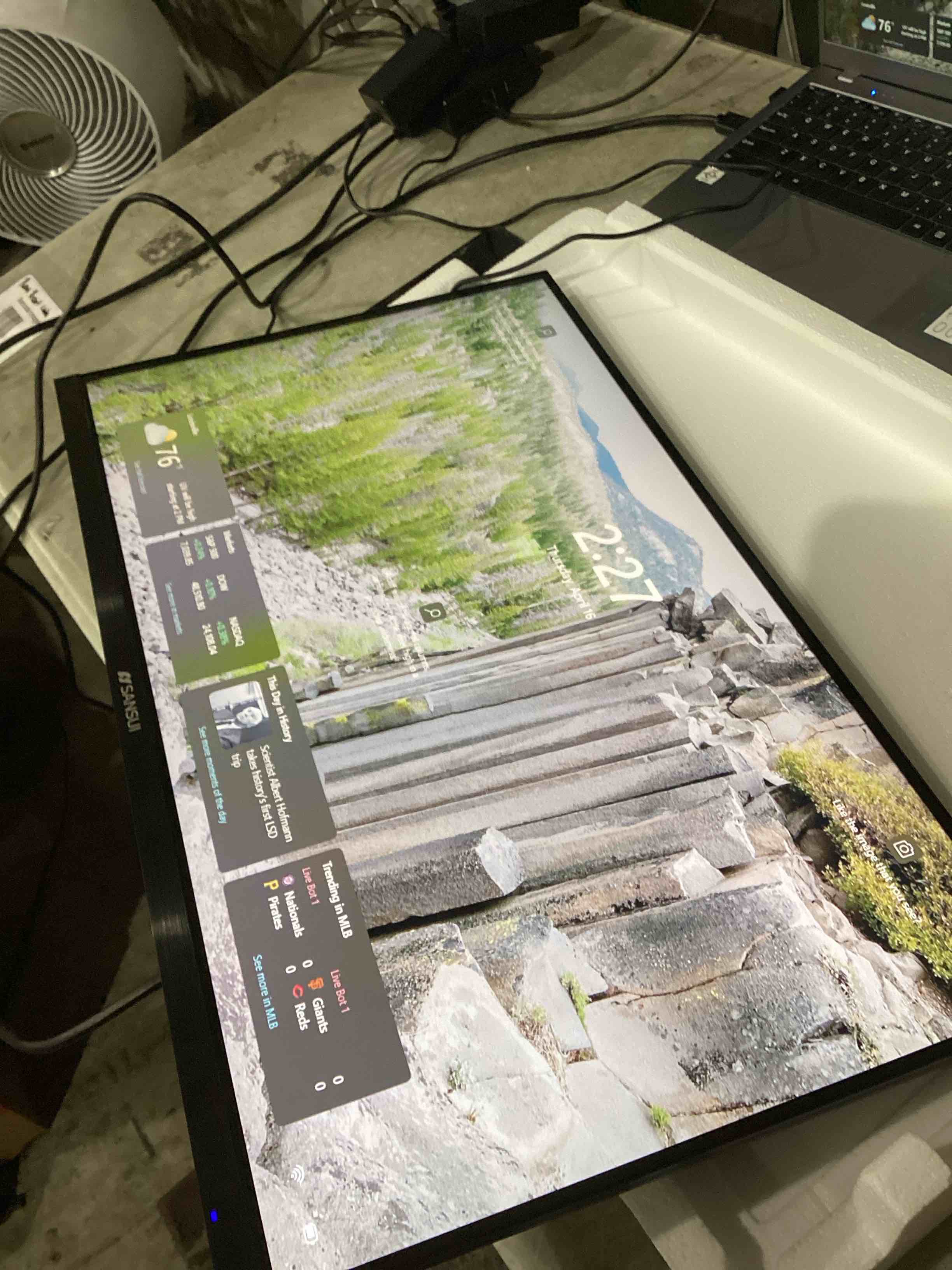 Condition photo showing Good Condition for sansui monitor 27 inch ips 100hz computer monitor, fhd 1080p hdr pc monitor with hdmi,vga ports adaptive sync tilt adjustable frameless vesa compatible for office and home