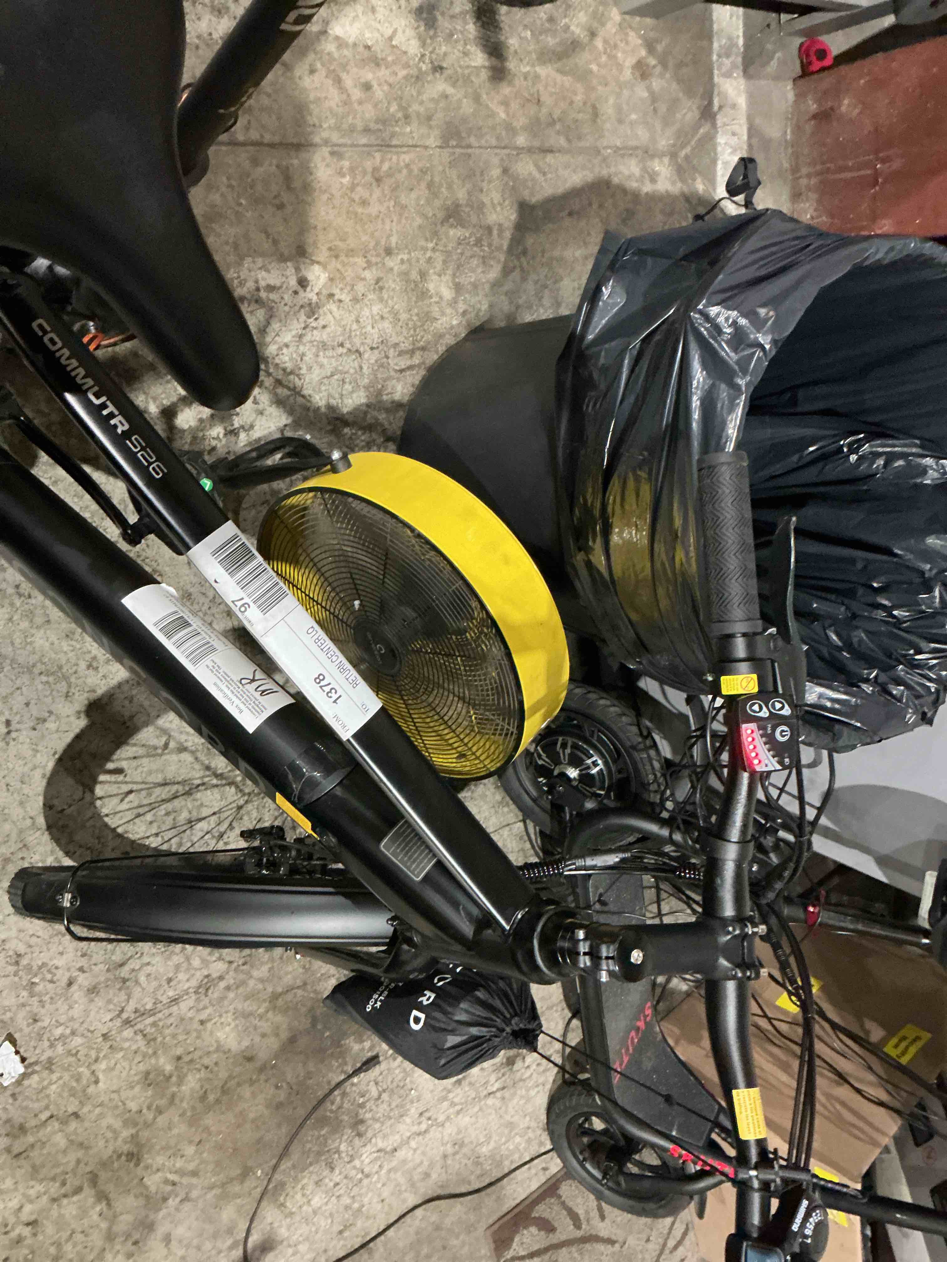 Condition photo showing As Is for concord commutr 26 in class 2 electric bike, 350w rear hub motor, black, fits riders 5 ft 2 in-5 ft 10 in