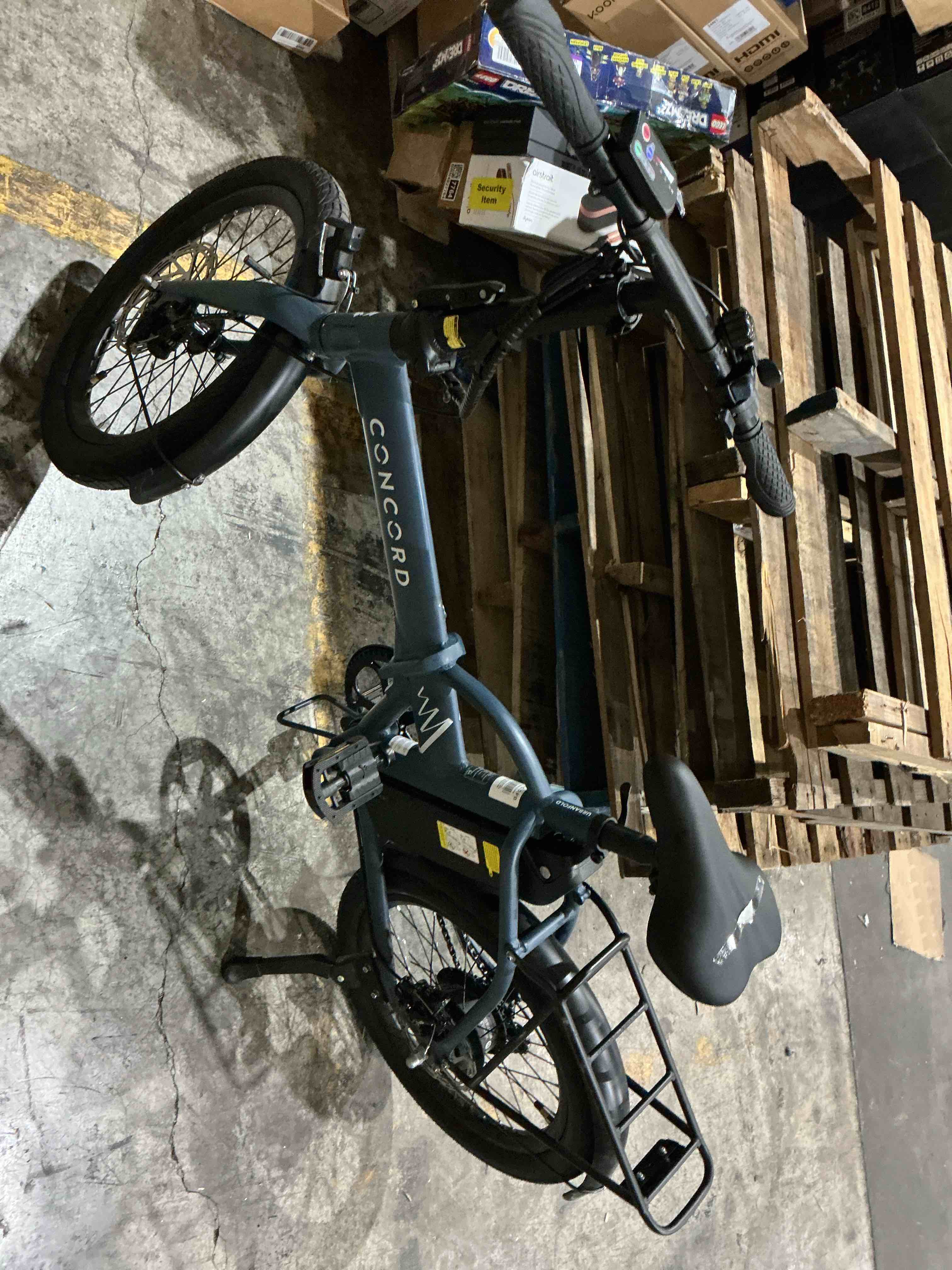 Condition photo showing As Is for concord 20" urbanfold electric folding bike, 36v, class 2, blue, fits riders 4'11" - 6'2", adult, unisex