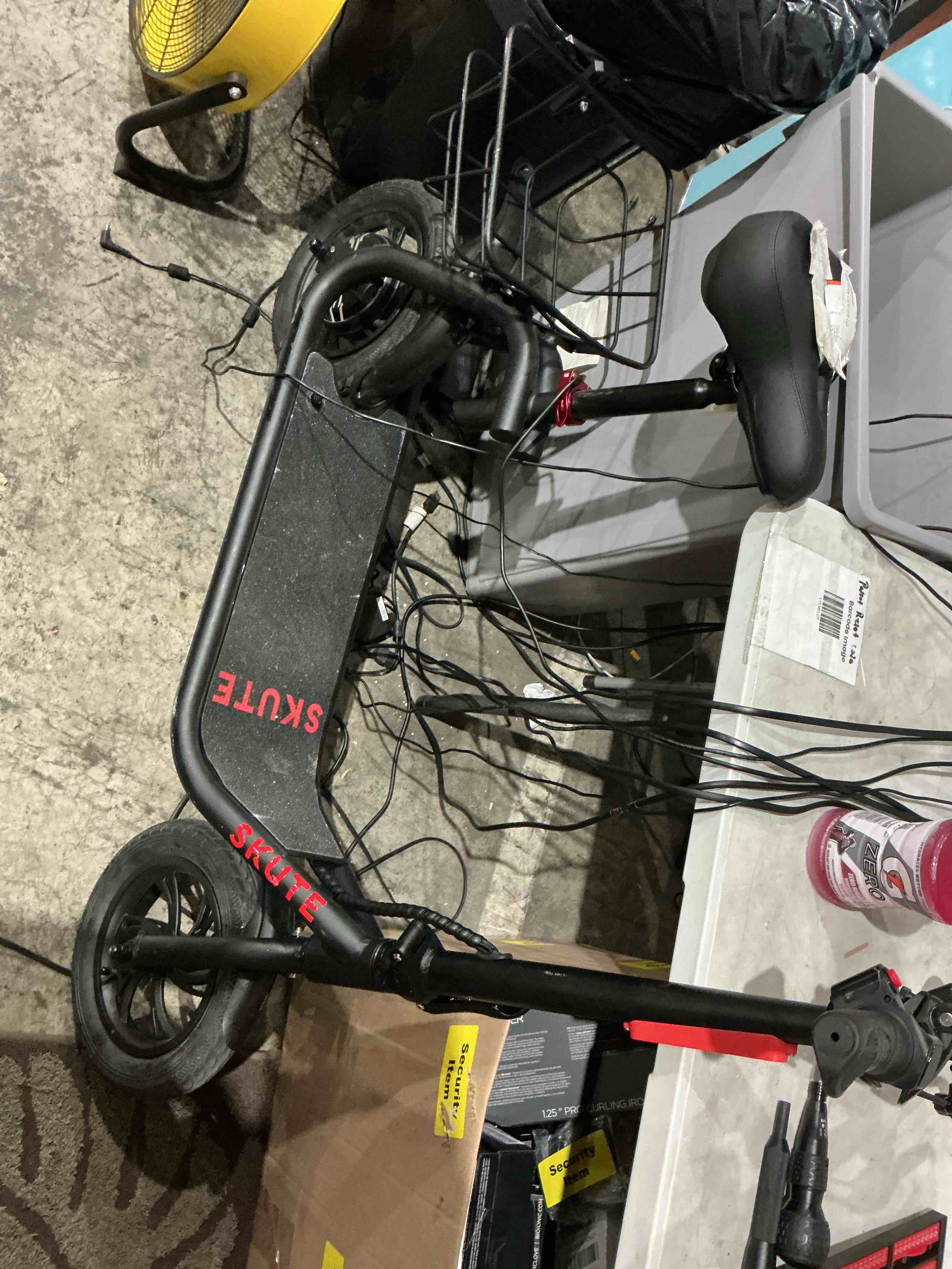 Condition photo showing As Is for skute hyper bicycles 36v seated electric scooter, 250w motor, adult ages 13+