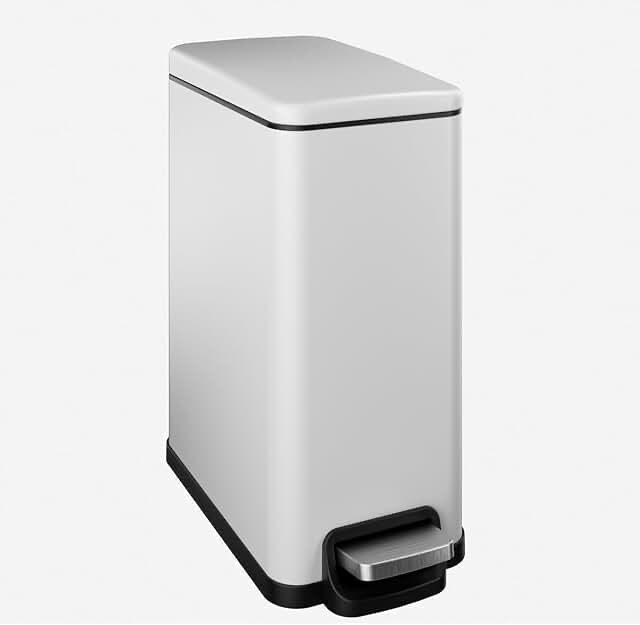 Veelesa Slim Bathroom Trash Can with Soft Close Lid, 2.6 Gallon Stainless Steel Garbage Can with Rem