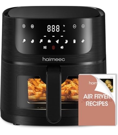 RAMJOY Air Fryer 6.8 Quarts, 10-in-1 Functions, Air Fry, Roast, Bake, Broil, Dehydrate, Large & Compact Air Fryers, Nonstick & Dishwasher-Safe Airfryer Basket, Stainless Steel Air Fryer, Easy to Use 