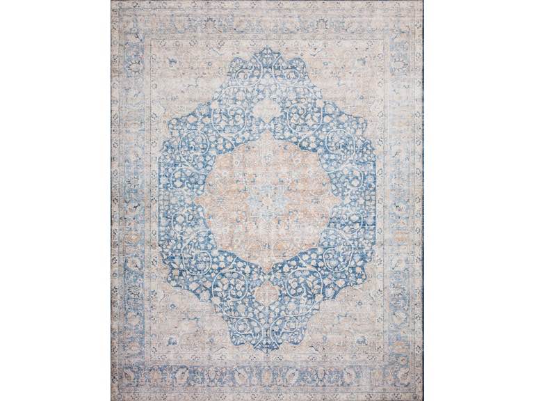 LAYLA LAY-07 BLUE/TANGERINE 3'6" X 5'6" ACCENT RUG