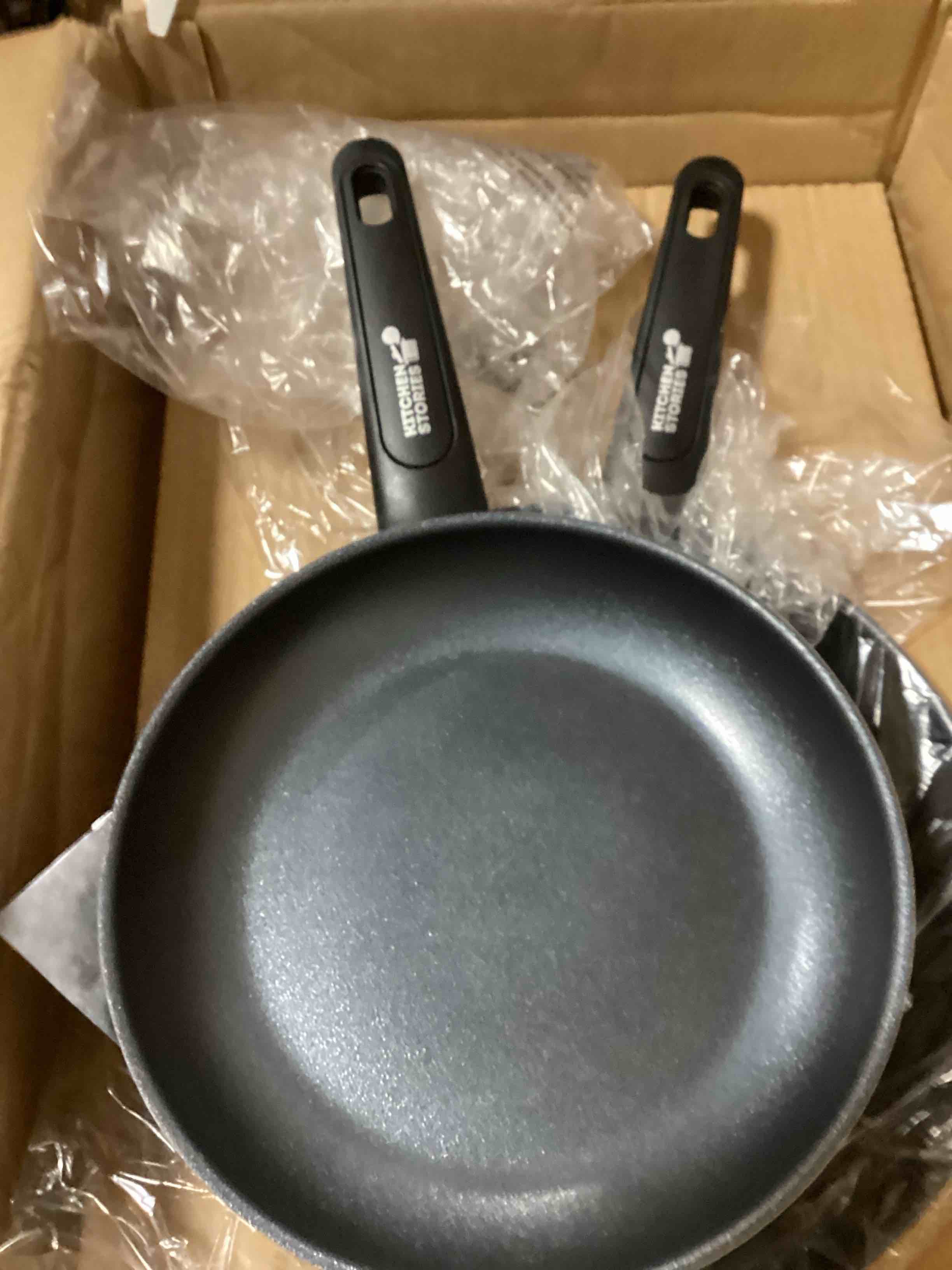 Kitchen Stories Searsmart Nonstick Frying Pan 20cm-Black-Induction Compatible-Oven Safe, 20 cm - Frypan
