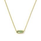 Kendra Scott Eva Framed Pendant Necklace - Teal Glass Over Green
