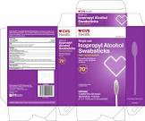 Box Lot of Cvs Health Single-Use Isopropyl Alcohol Swabsticks 10ct Ni