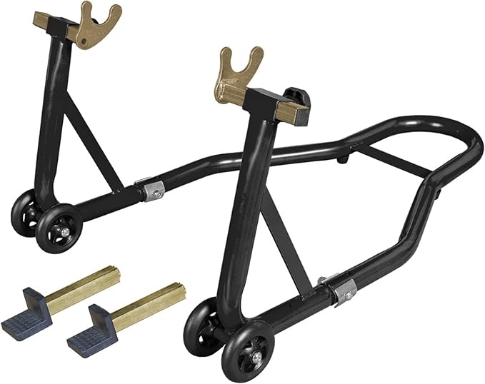 Motorcycle Stand Front and Rear Combo Wheel Lift Stands, 500Lbs Capacity,Swingarm Spool Paddock Stands for Sport Bike,Fit for Yamaha Honda Kawasaki Black