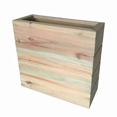 Style Selections Rectangle 8.0-Inches W Large Brown Wood Indoor/Outdoor Deck box planter