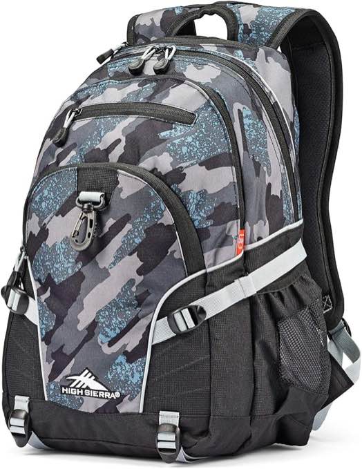 High Sierra Loop Backpack, Travel, or Work Bookbag with tablet sleeve, One Size, Graffiti/Black/Ash One Size Graffiti/Black/Ash