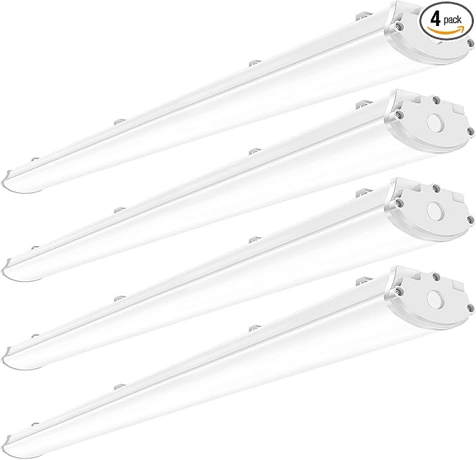 ANTLUX 4FT LED Vapor Tight Light Fixture, 50W 5000LM (120W Eq.), 4 Foot LED Vapor Proof Outdoor Shop Lights, IP66 Tri-Proof Lights for Parking Garage Carport Car Wash, Freezer Light, Plug in, 4 Pack